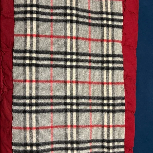 Burberry Check Scarf - Black, Red, and Cream - Picture 3 of 7